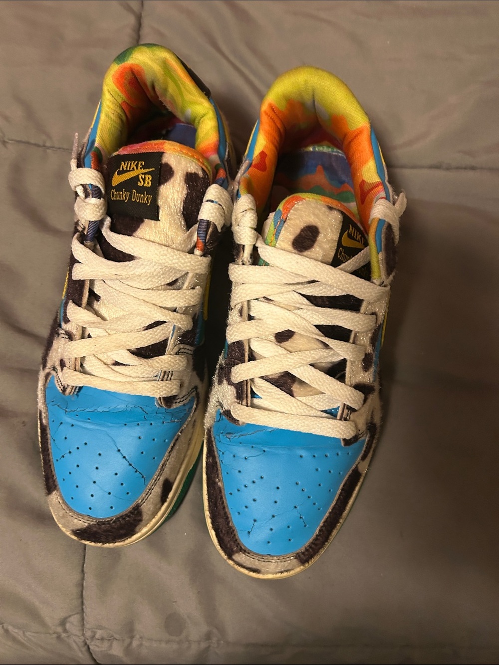 Nike Men’s Blue Cow-Print Chunky Dunky Sneakers